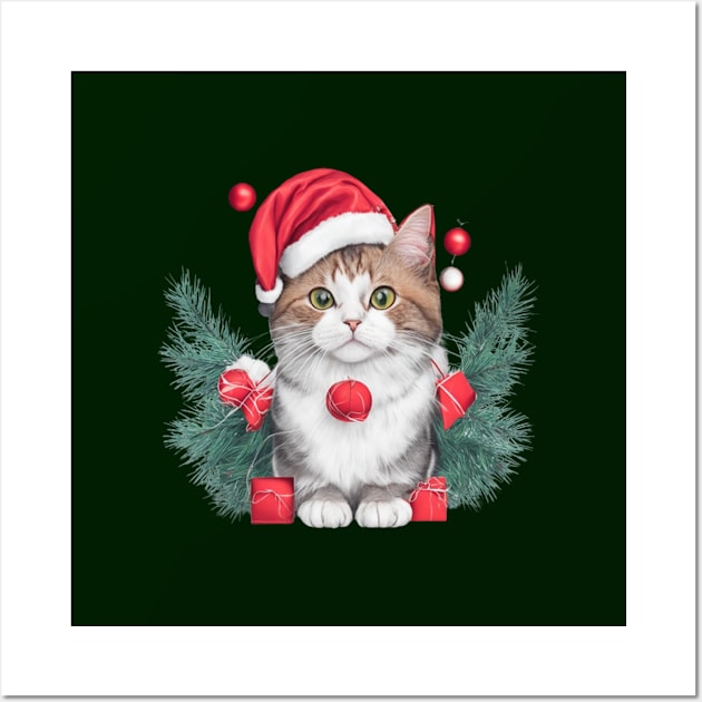 funny santa cat Wall Art by halazidan